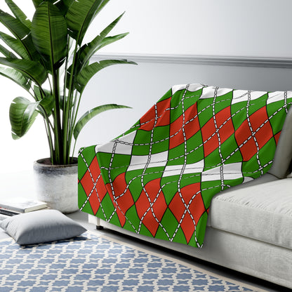 Hungary Retro Argyle Blanket Throw