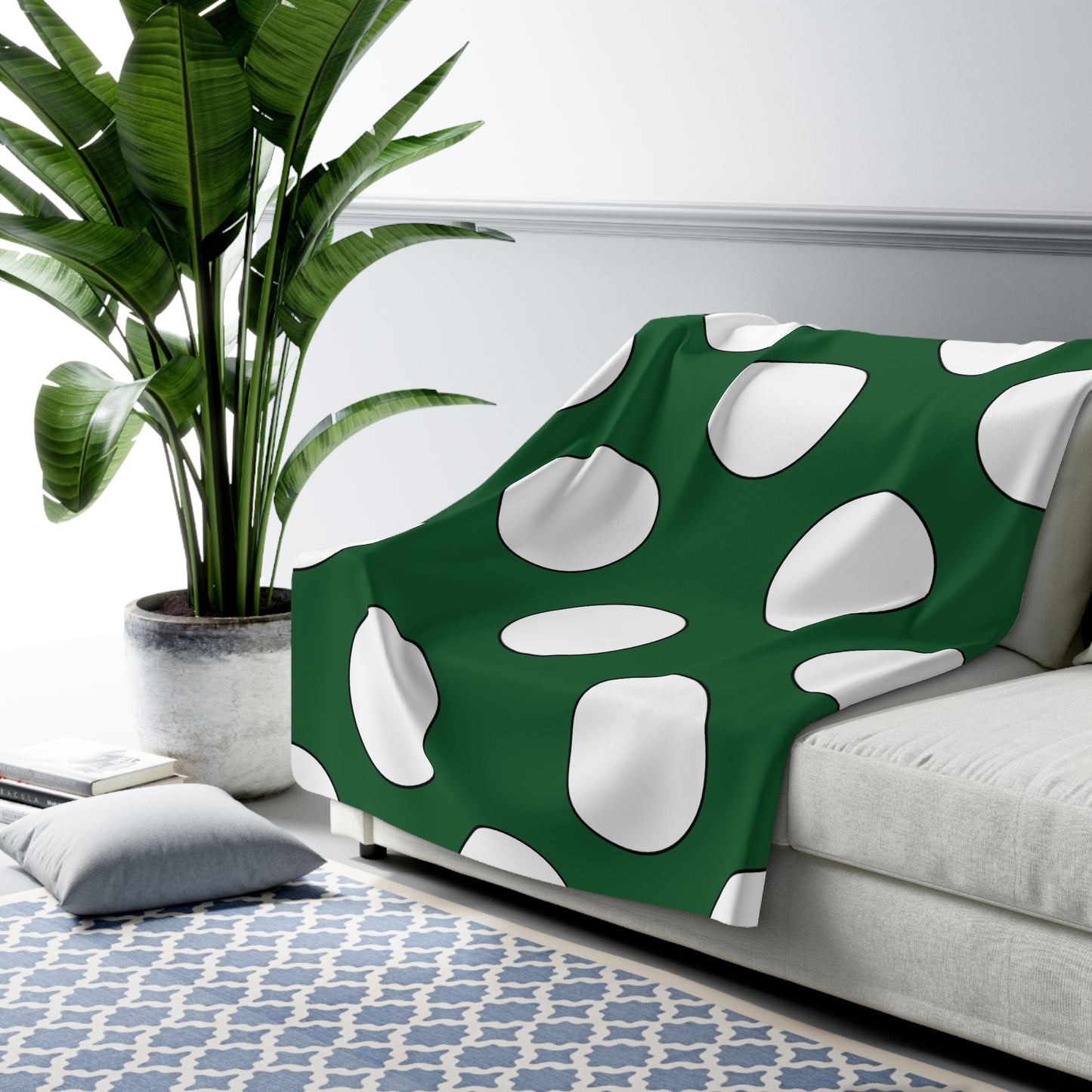 Saudi Arabia Retro Polka Dots Blanket Throw