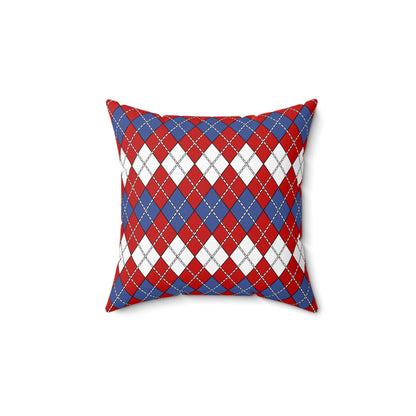 Democratic Peoples Republic Of Korea Retro Argyle Cushion Pillow