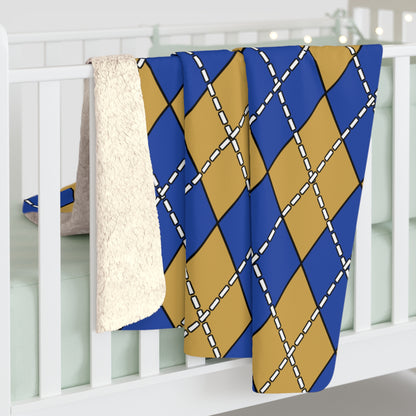 Kosovo Retro Argyle Blanket Throw