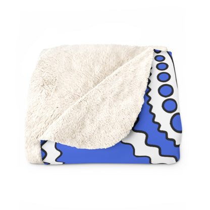 Royal Blue, White Retro Paisley Blanket Throw