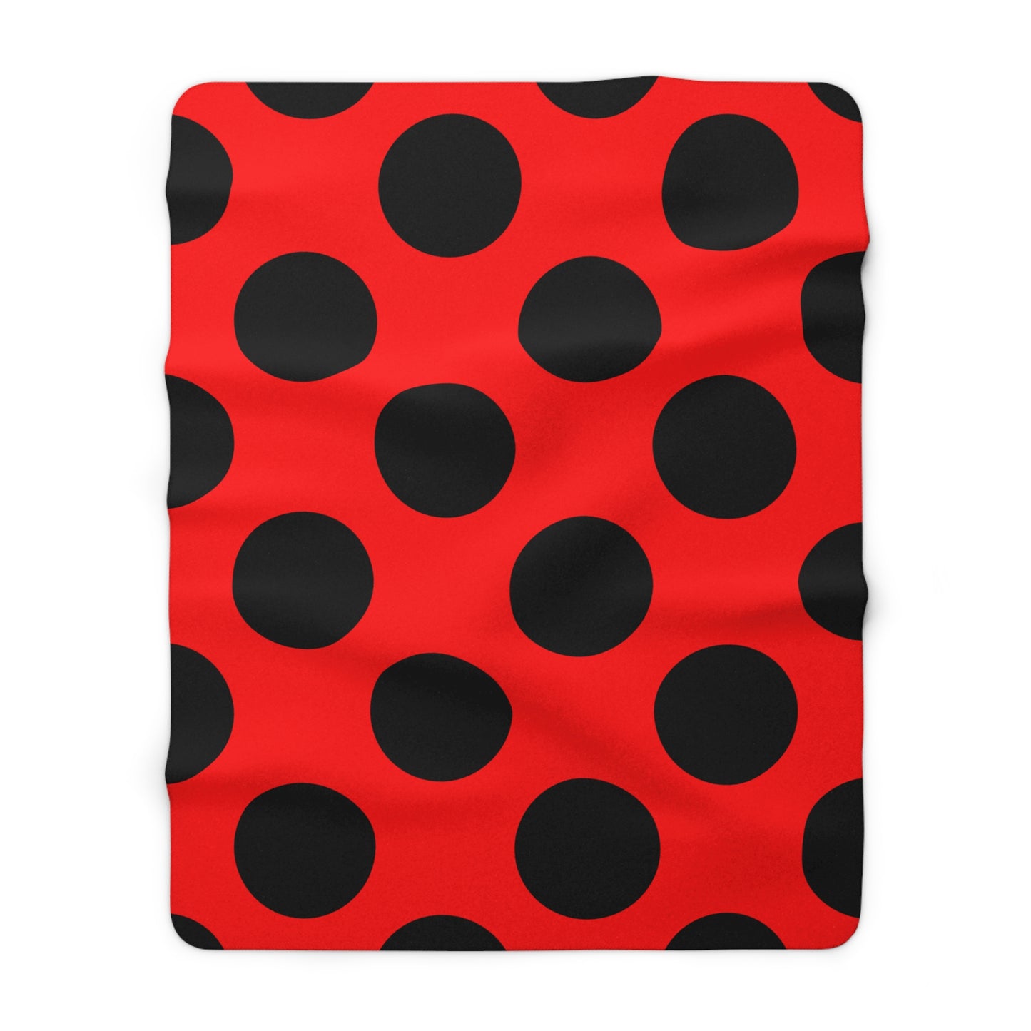 Red, Black Retro Polka Dots Blanket Throw