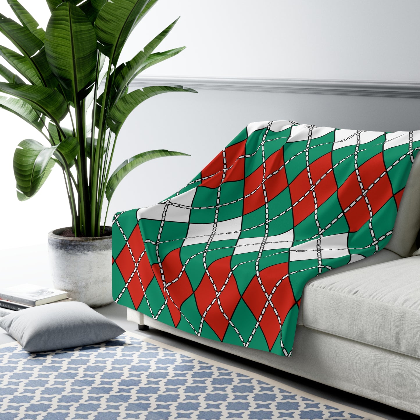 Bulgaria Retro Argyle Blanket Throw