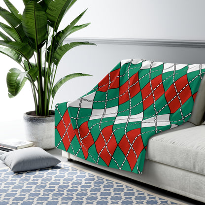Bulgaria Retro Argyle Blanket Throw