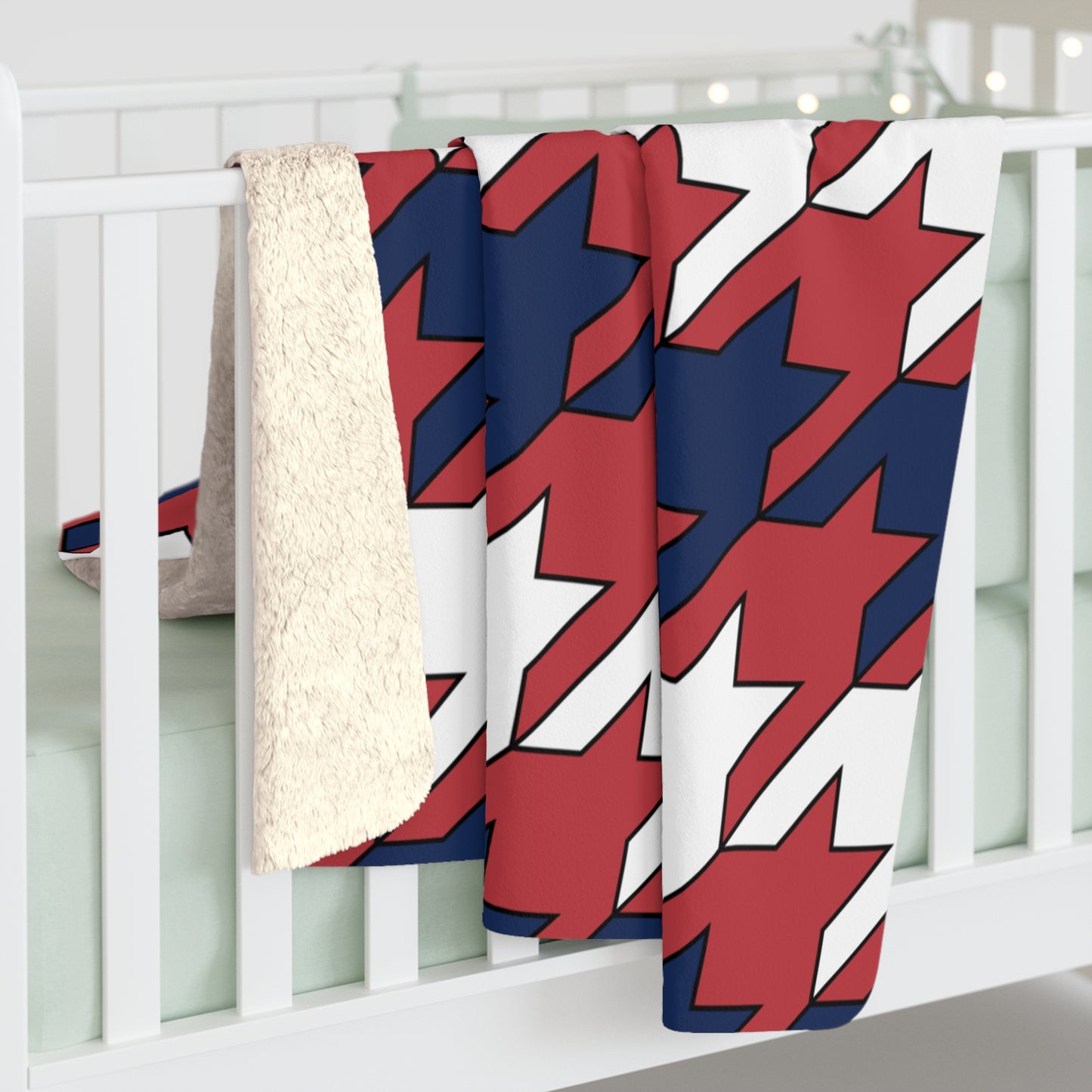 United States Minor Outlying Islands Retro Houndstooth Blanket Throw