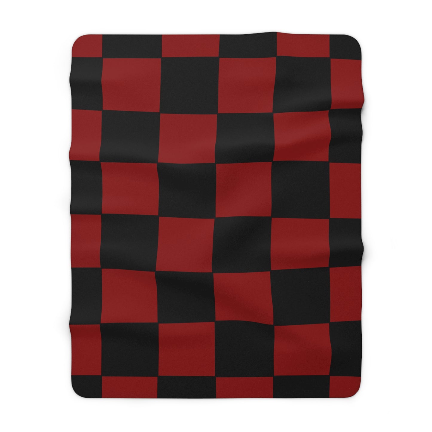 Dark Red, Black Retro Check Blanket Throw