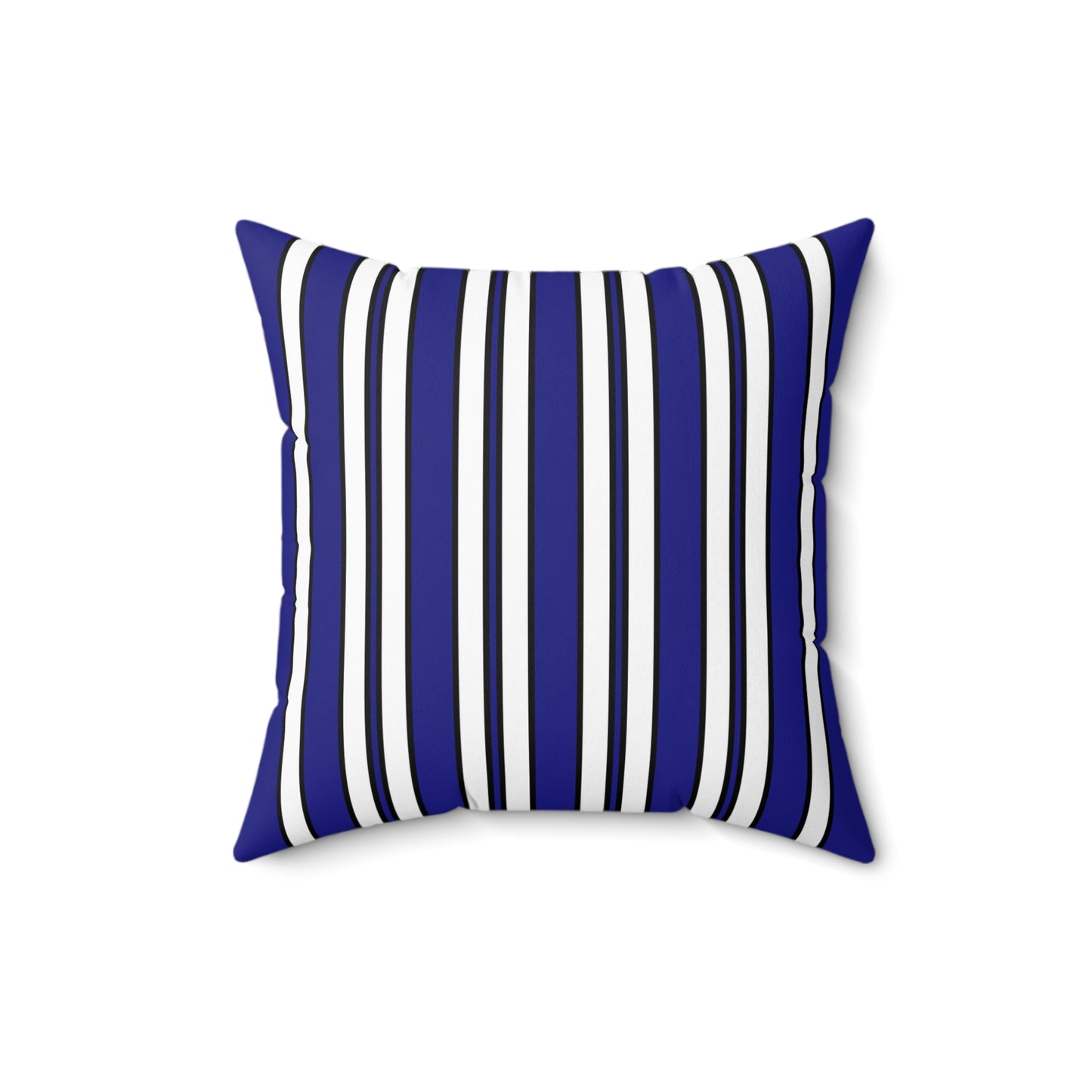Navy Blue, White Retro Stripes Cushion Pillow