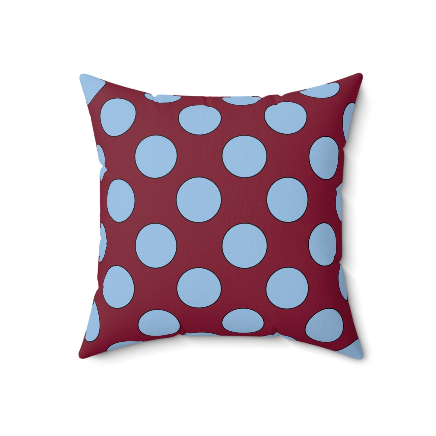 Claret, Blue Retro Polka Cushion Pillow