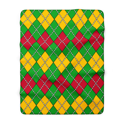 Sao Tome And Principe Retro Argyle Blanket Throw