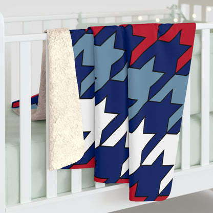 Falkland Islands Retro Houndstooth Blanket Throw