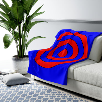 Blue, Red Retro Target Blanket Throw