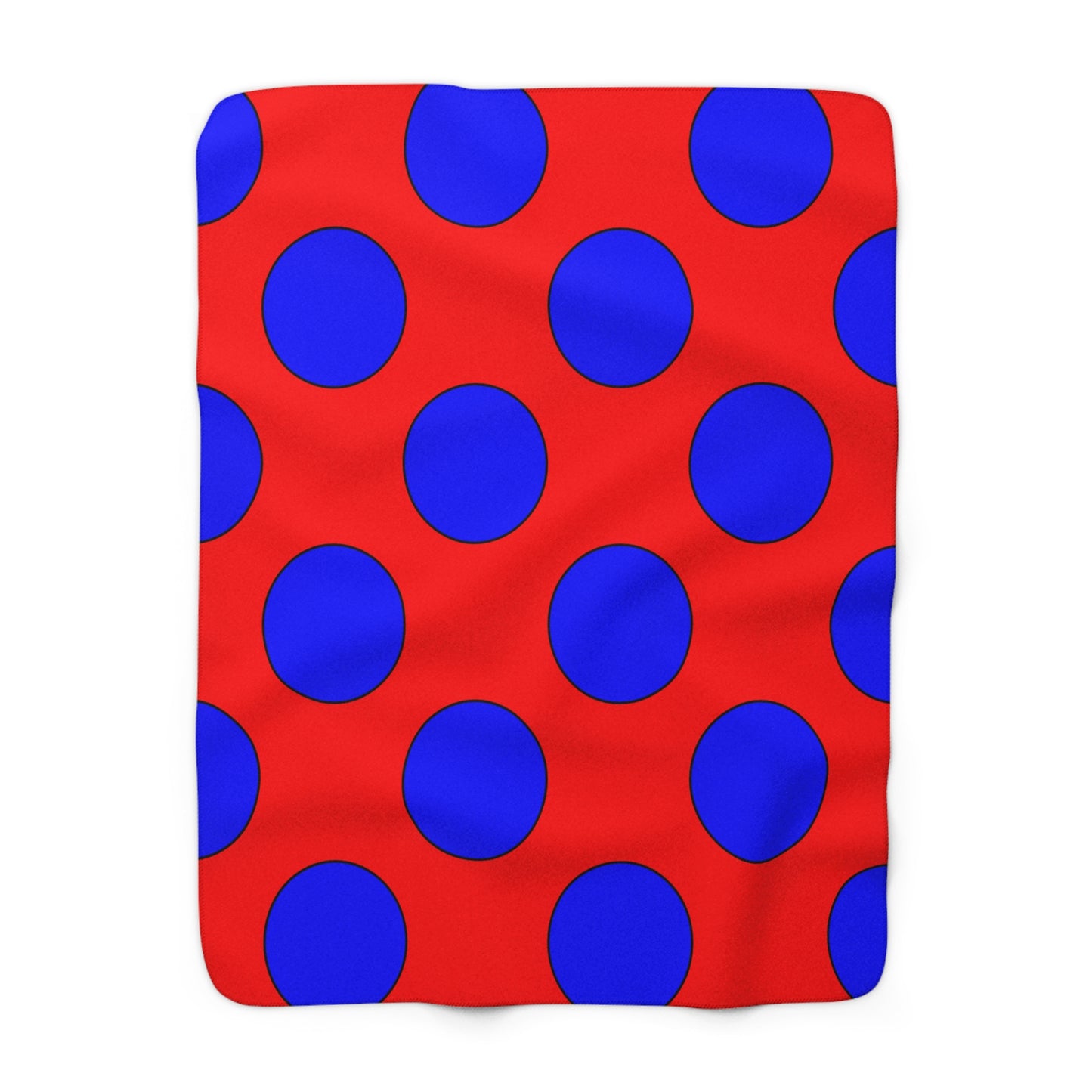 Red, Blue Retro Polka Dots Blanket Throw