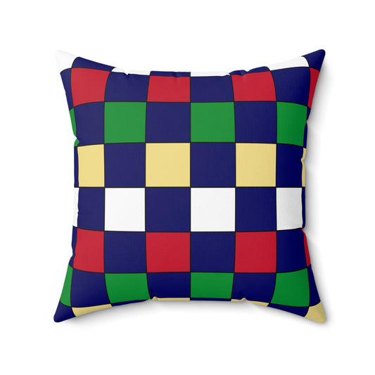 Cayman Islands Retro Check Cushion Pillow