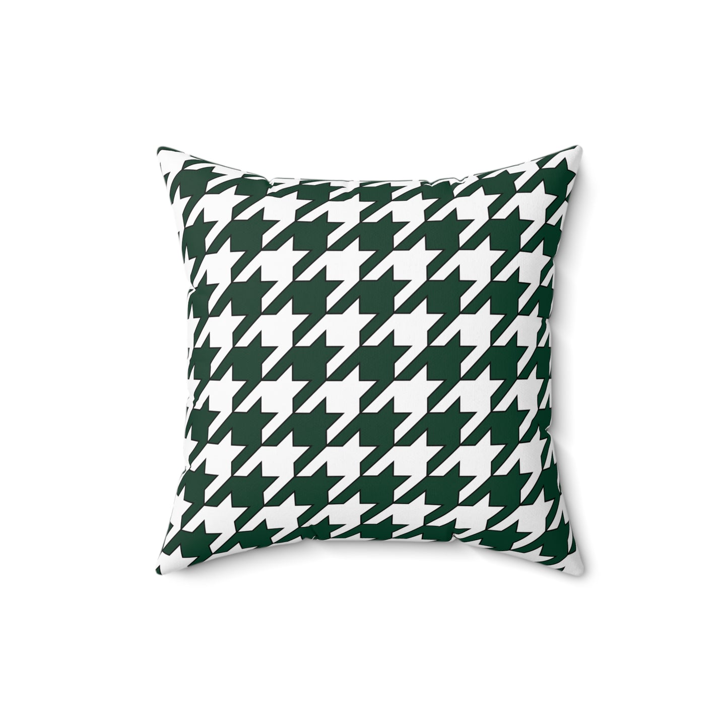Dark Green, White Retro Houndstooth Cushion Pillow