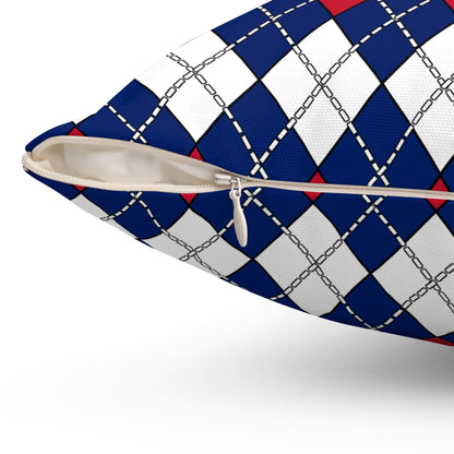 Ascension Island Retro Argyle Cushion Pillow