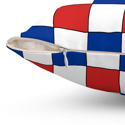 Faroe Islands Retro Check Cushion Pillow