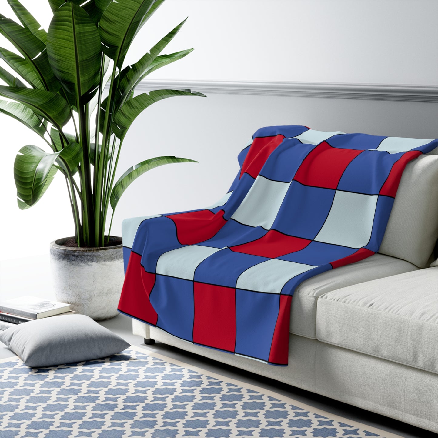 Guam Retro Check Blanket Throw