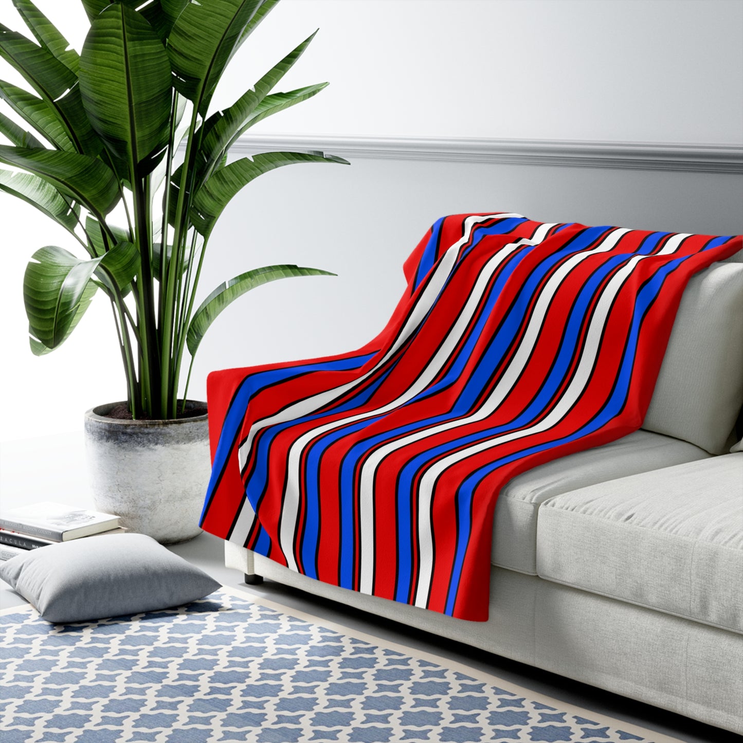 Puerto Rico Retro Stripes Blanket Throw