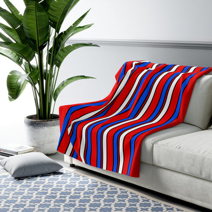 Puerto Rico Retro Stripes Blanket Throw