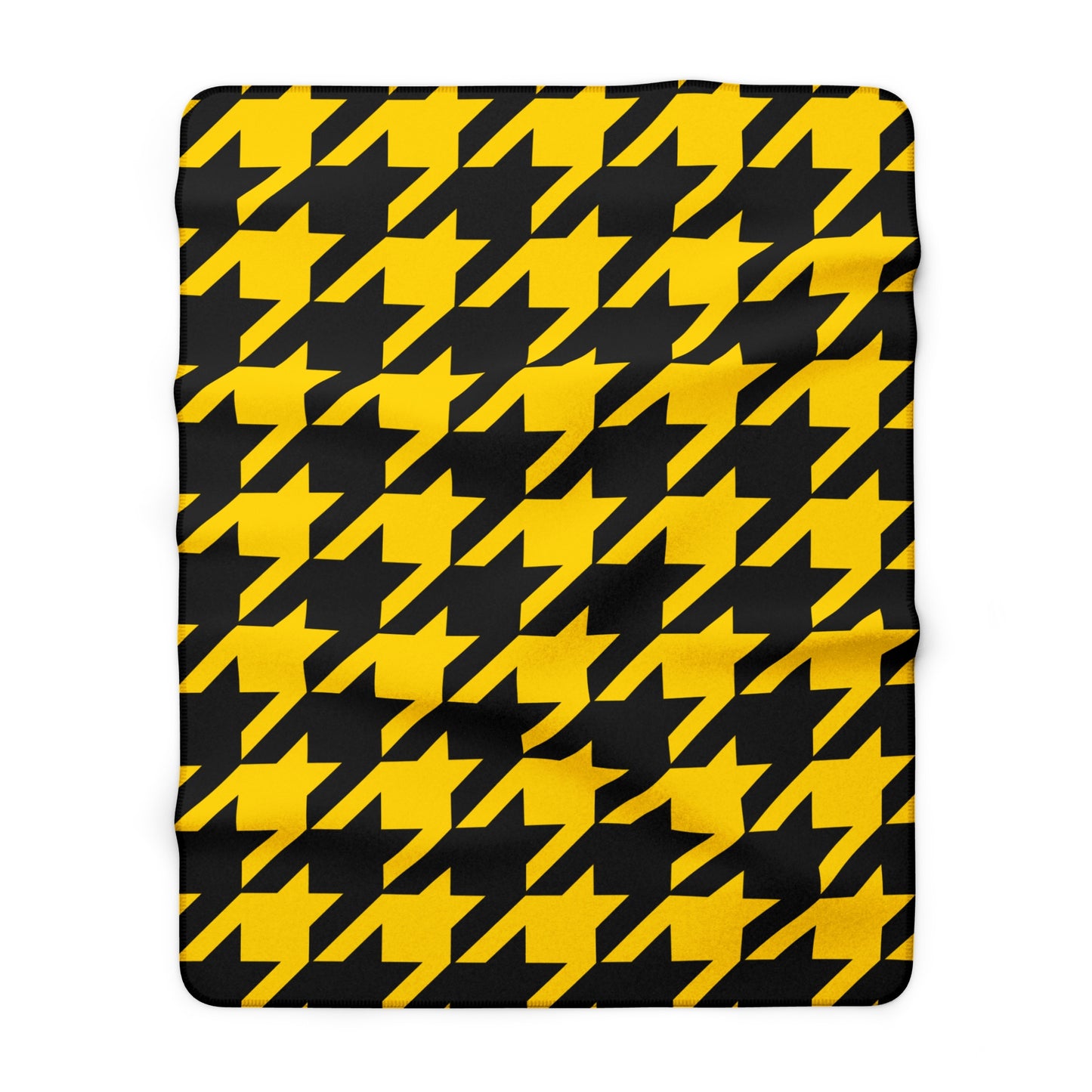 Gold, Black Retro Houndstooth Blanket Throw