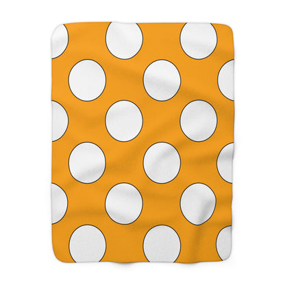 Orange, White Retro Polka Dots Blanket Throw