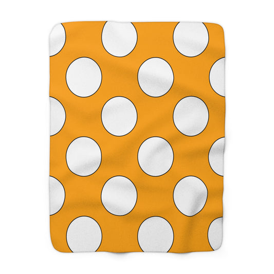 Orange, White Retro Polka Dots Blanket Throw