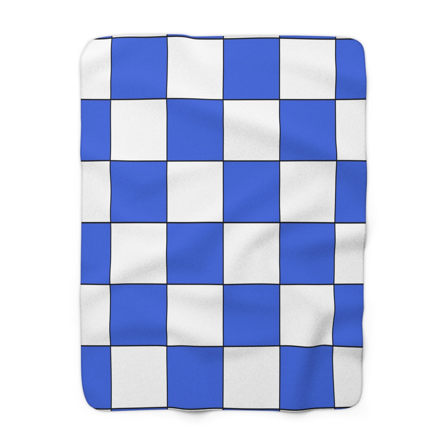Royal Blue, White Retro Check Blanket Throw