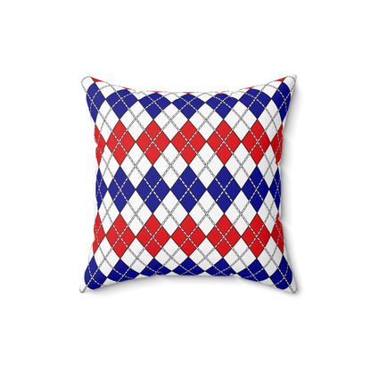 Saint Pierre And Miquelon Retro Argyle Cushion Pillow