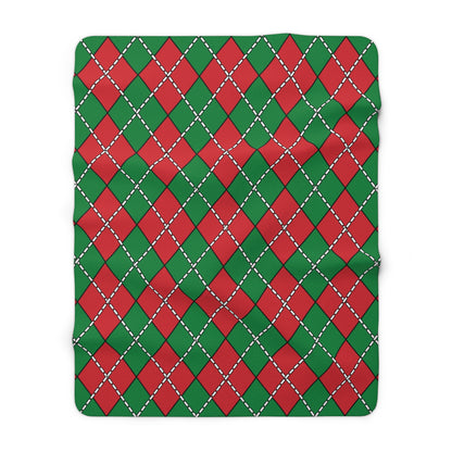 Turkmenistan Retro Argyle Blanket Throw