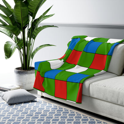 Equatorial Guinea Retro Check Blanket Throw