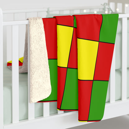 Burkina Faso Retro Check Blanket Throw
