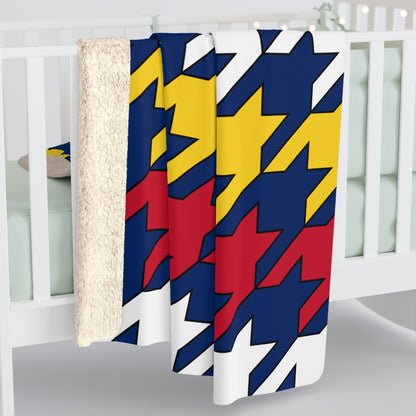 Turks And Caicos Islands Retro Houndstooth Blanket Throw