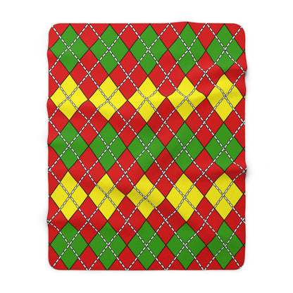 Burkina Faso Retro Argyle Blanket Throw