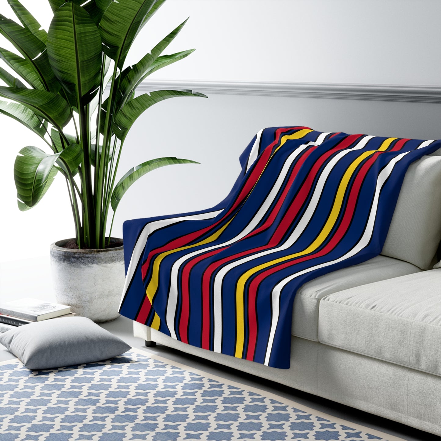 Turks And Caicos Islands Retro Stripes Blanket Throw