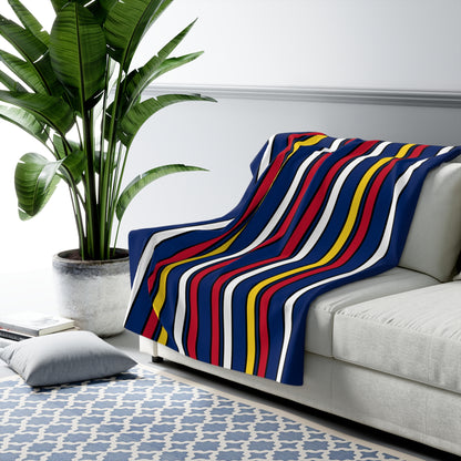 Turks And Caicos Islands Retro Stripes Blanket Throw