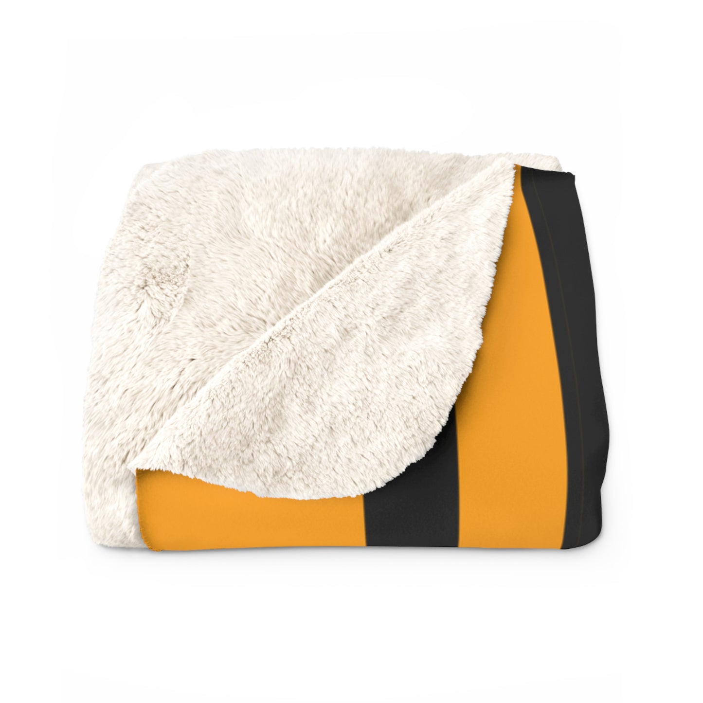 Orange, Black Retro Stripes Blanket Throw