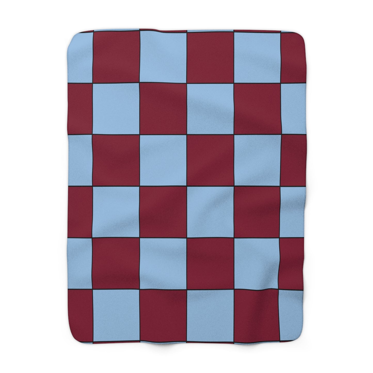 Claret, Blue Retro Check Blanket Throw