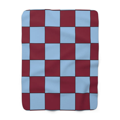 Claret, Blue Retro Check Blanket Throw
