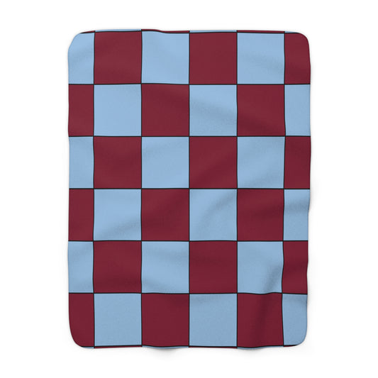 Claret, Blue Retro Check Blanket Throw