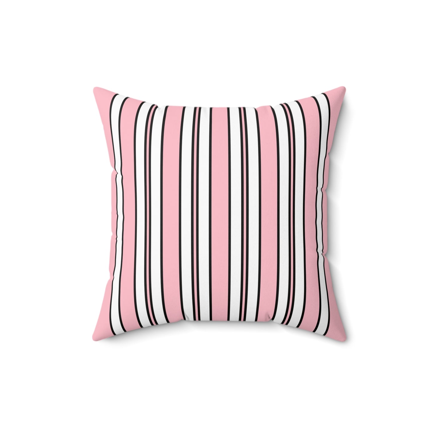 Pink, White Retro Stripes Cushion Pillow