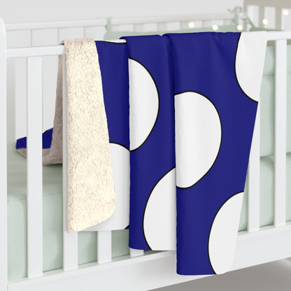 Navy Blue, White Retro Polka Dots Blanket Throw