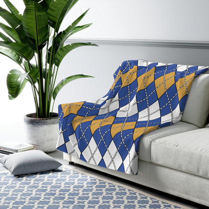 Marshall Islands Retro Argyle Blanket Throw