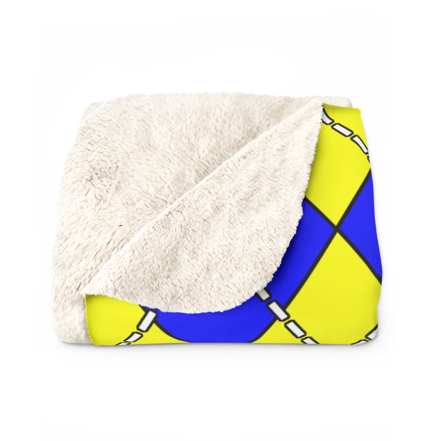 Yellow, Blue Retro Argyle Blanket Throw