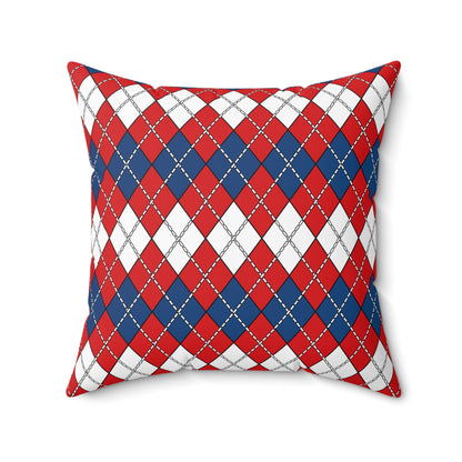 Czechia Retro Argyle Cushion Pillow