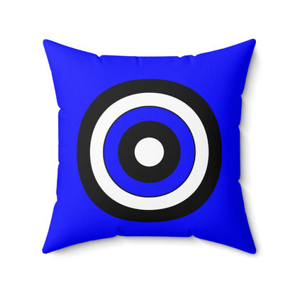 Blue, Black, White Retro Target Cushion Pillow