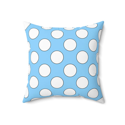 Light Blue, White Retro Polka Dots Cushion Pillow