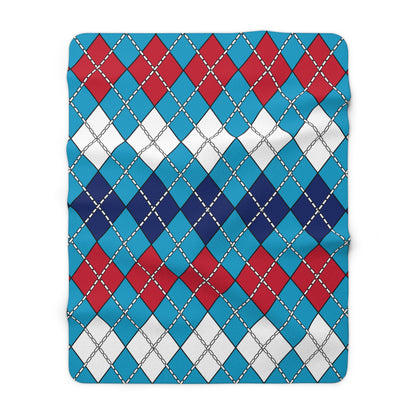 Tuvalu Retro Argyle Blanket Throw