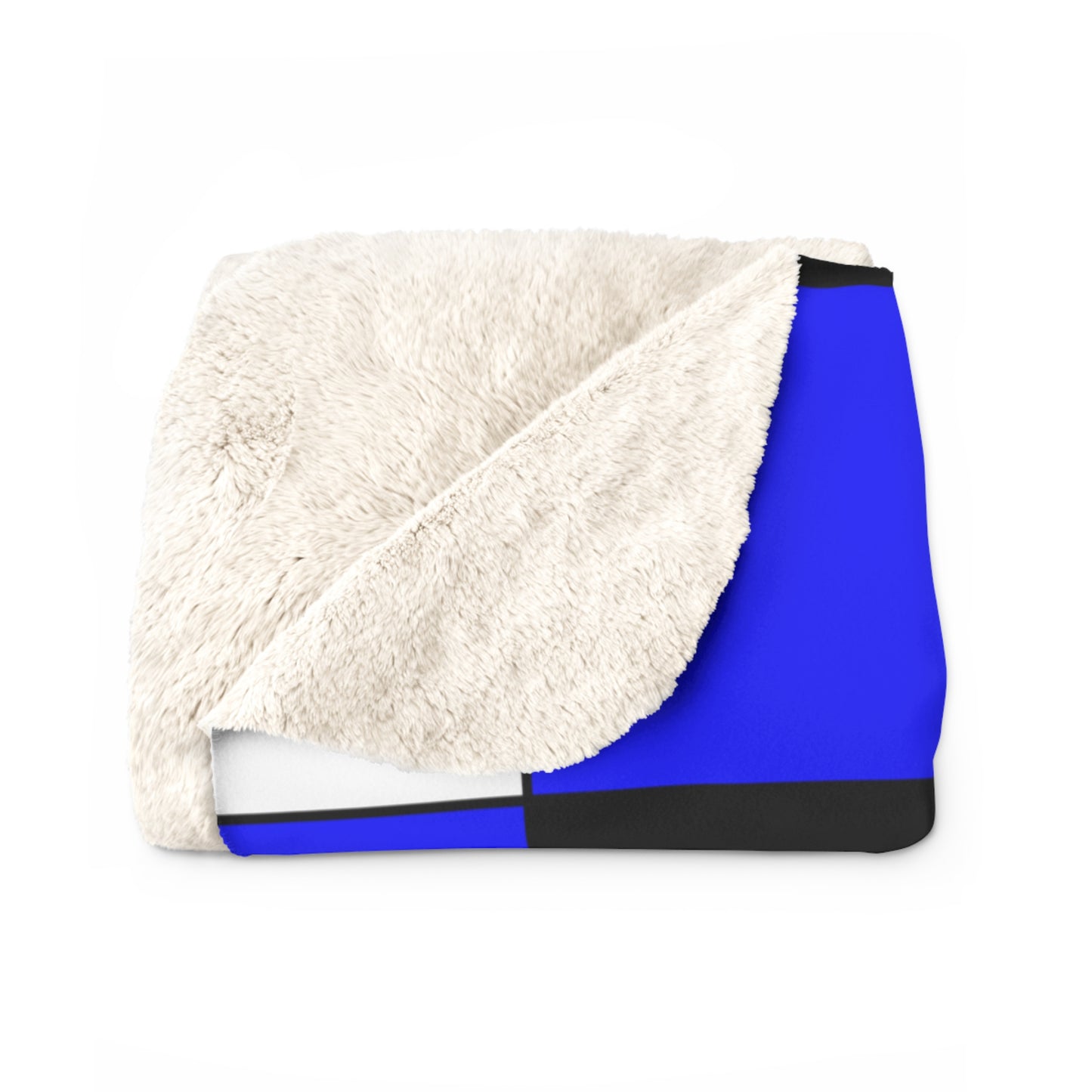 Blue, Black, White Retro Check Blanket Throw