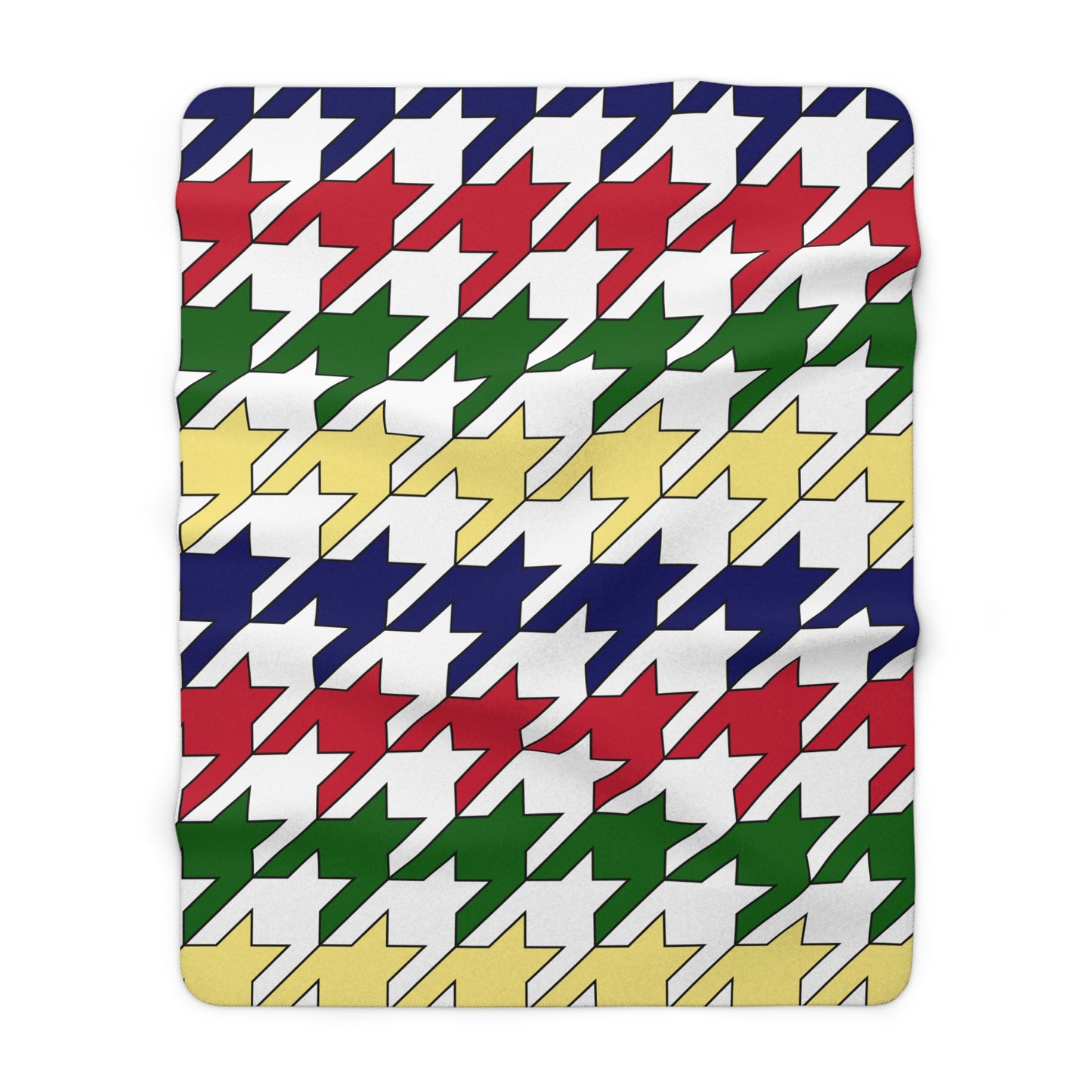 British Indian Ocean Territory Retro Houndstooth Blanket Throw