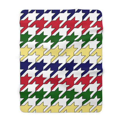 British Indian Ocean Territory Retro Houndstooth Blanket Throw